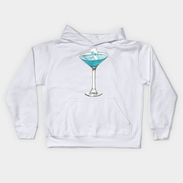 Wave-tini, please Kids Hoodie by Créa'RiBo